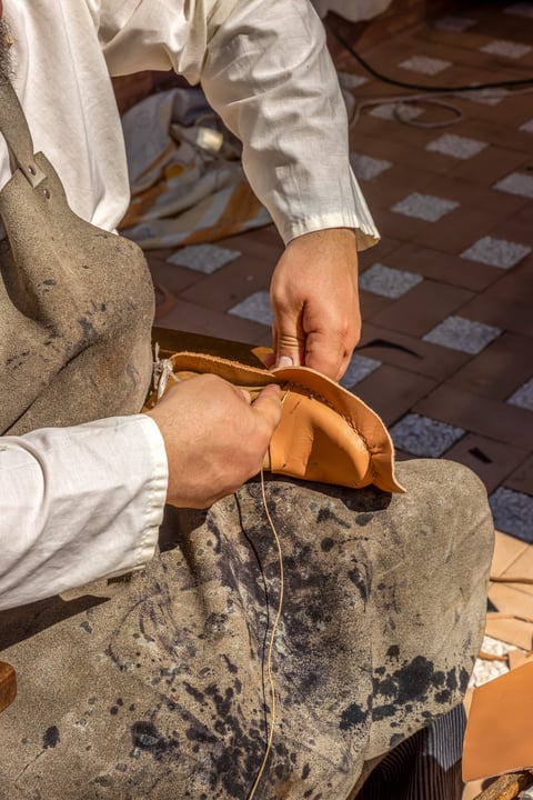 Work boots before repair